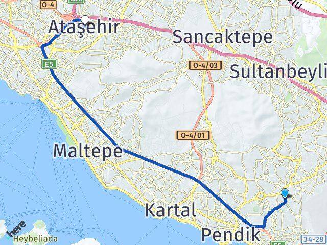 Güllü Bağlar Ataşehir Arası Kaç Km - Yol Tarifi