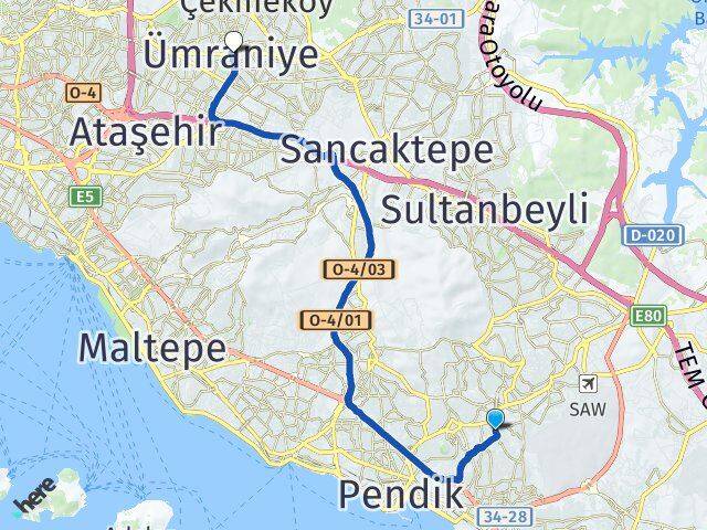 Güllü Bağlar Ümraniye Arası Kaç Km - Yol Tarifi