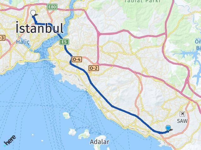 İstanbul Pendik Kavakpınar Kağıthane Arası Kaç Km - Yol Haritası