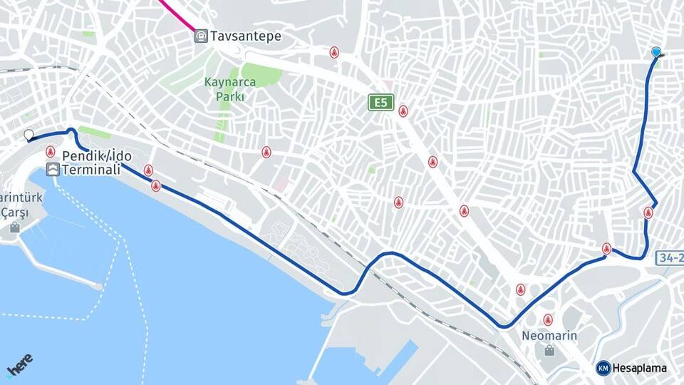İstanbul Pendik Kavakpınar Pendik Arası Kaç Km - Yol Haritası