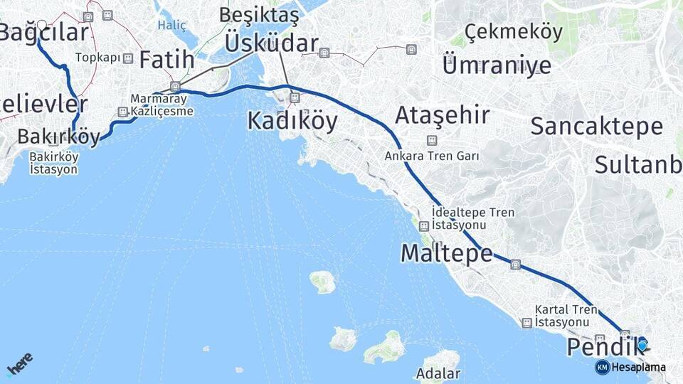 Kaynarca Bağcılar Arası Kaç Km - Yol Tarifi