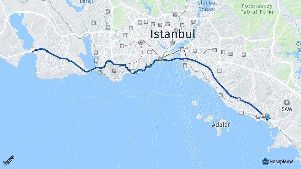 Kaynarca Büyükçekmece Arası Kaç Km - Yol Tarifi