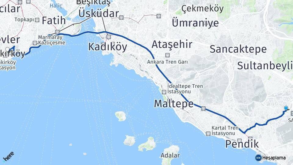 Kurtköy Bakırköy Arası Kaç Km - Yol Tarifi