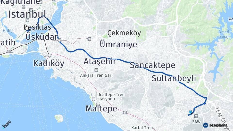 Kurtköy Beyoğlu Arası Kaç Km - Yol Tarifi