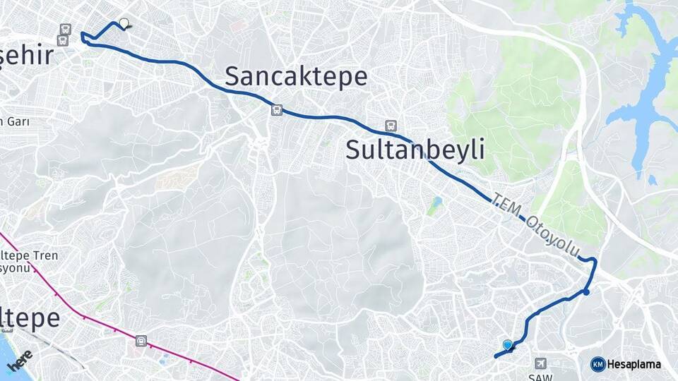 Kurtköy Dudullu OSB Arası Kaç Km - Yol Tarifi