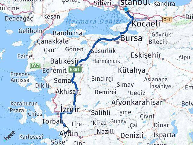 Kurtköy Selçuk Arası Kaç Km - Yol Tarifi
