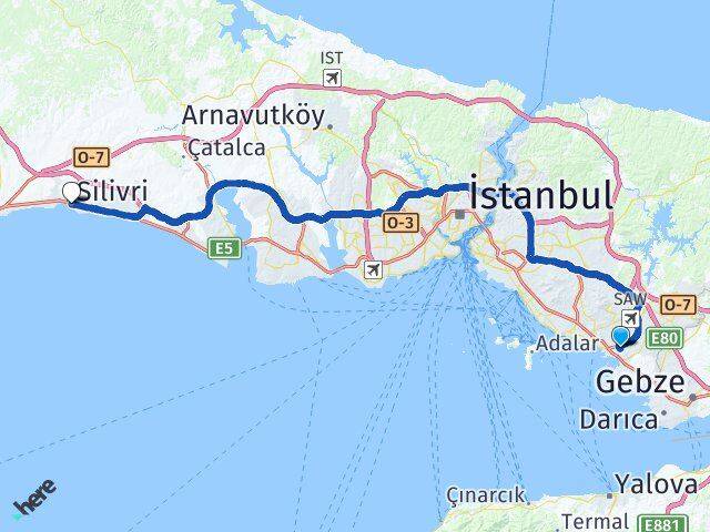 Orhangazi Silivri Arası Kaç Km - Yol Tarifi