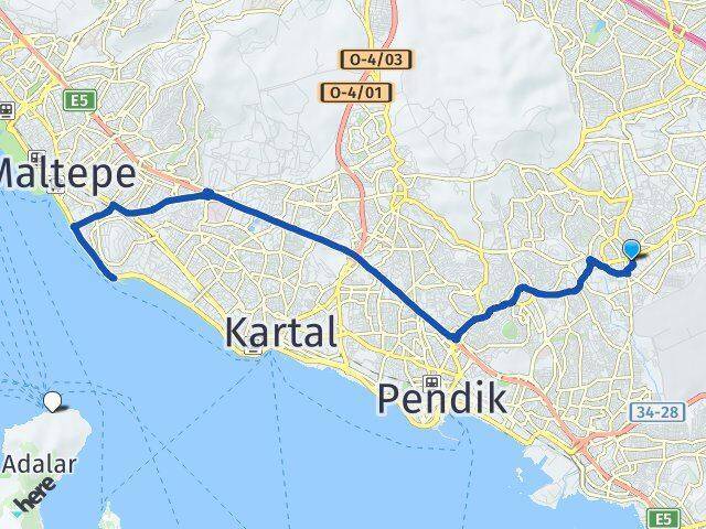 Şeyhli Adalar Arası Kaç Km - Yol Tarifi