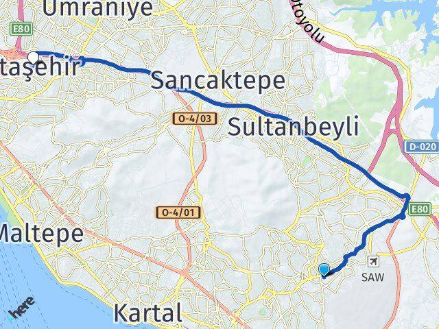 Şeyhli Ataşehir Arası Kaç Km - Yol Tarifi