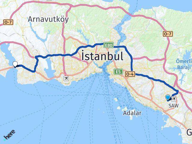 Şeyhli Büyükçekmece Arası Kaç Km - Yol Tarifi