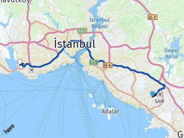 Şeyhli Küçükçekmece Arası Kaç Km - Yol Tarifi