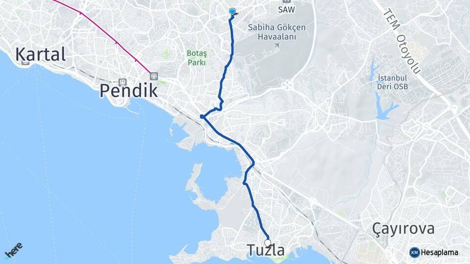 Şeyhli Tuzla Arası Kaç Km - Yol Tarifi