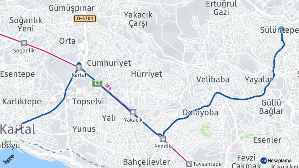Sülüntepe Kartal Arası Kaç Km - Yol Tarifi