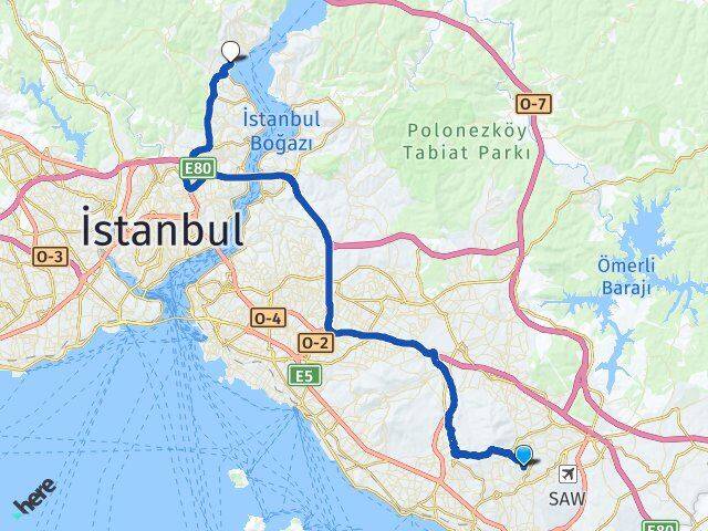 Sülüntepe Sarıyer Arası Kaç Km - Yol Tarifi