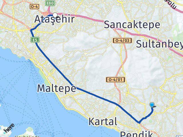 Velibaba Ataşehir Arası Kaç Km - Yol Tarifi