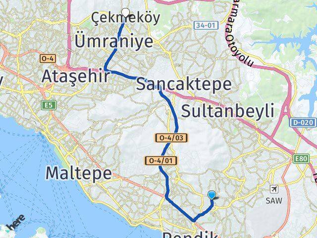 Velibaba Çekmeköy Arası Kaç Km - Yol Tarifi