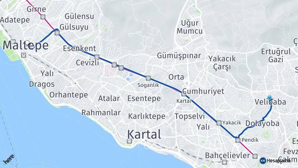 Velibaba Maltepe Arası Kaç Km - Yol Tarifi