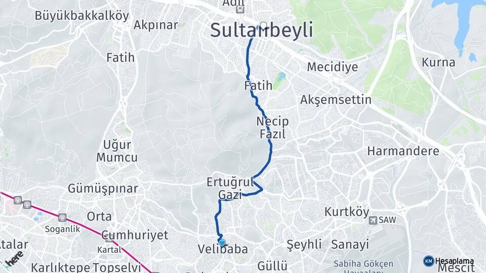 Velibaba Sultanbeyli Arası Kaç Km - Yol Tarifi