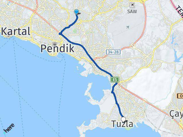 Velibaba Tuzla Arası Kaç Km - Yol Tarifi
