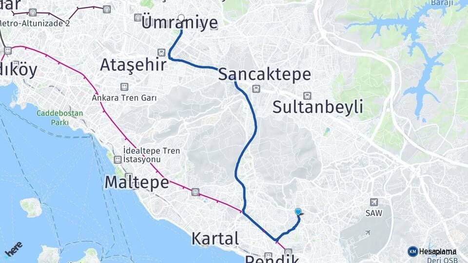 Velibaba Ümraniye Arası Kaç Km - Yol Tarifi