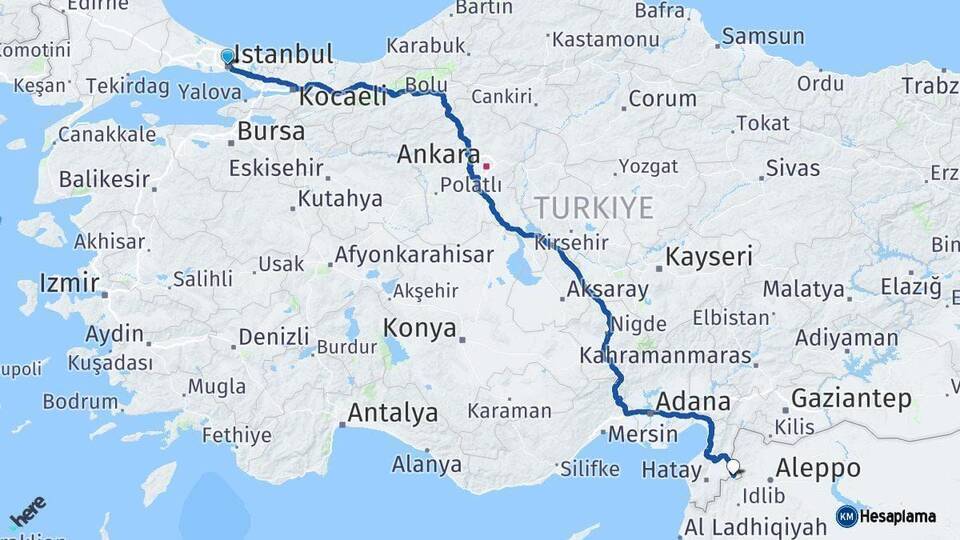 İstanbul Reyhanlı Arası Kaç Km - Yol Tarifi