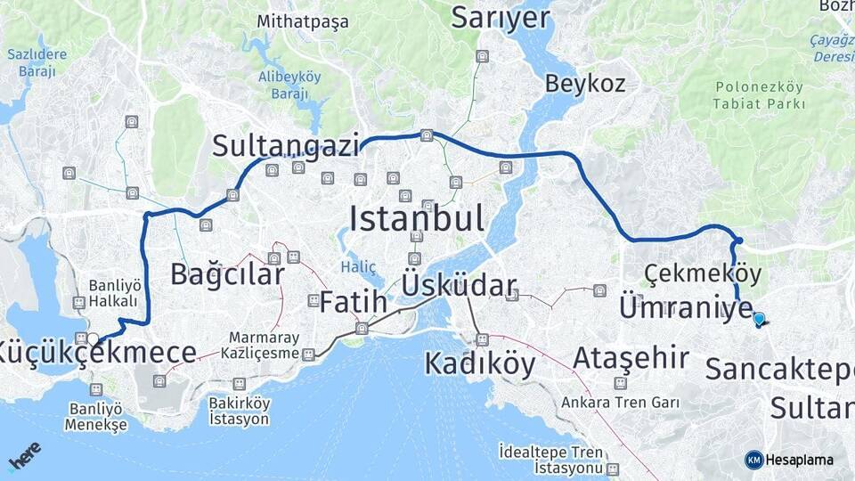Sarıgazi Küçükçekmece Arası Kaç Km - Yol Tarifi