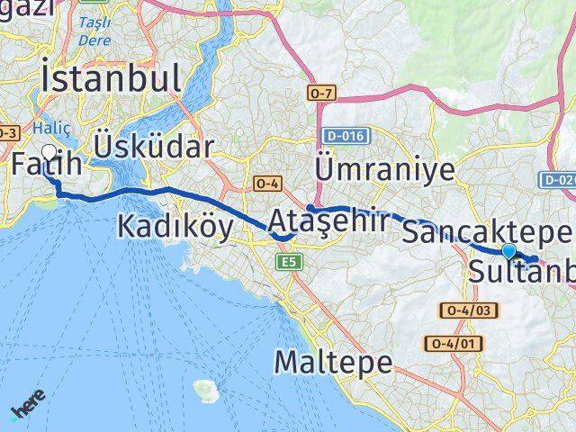 Veysel Karani Fatih Arası Kaç Km - Yol Tarifi