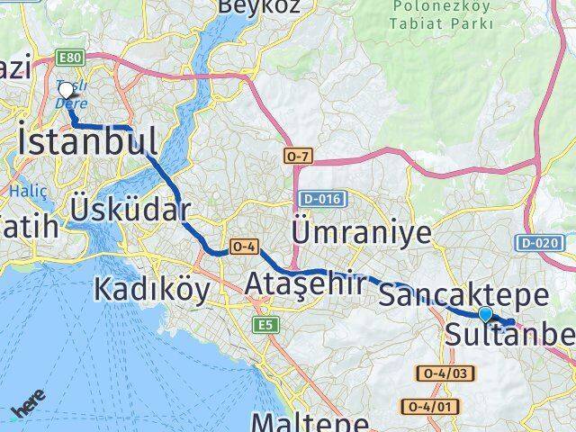 Veysel Karani Kağıthane Arası Kaç Km - Yol Tarifi