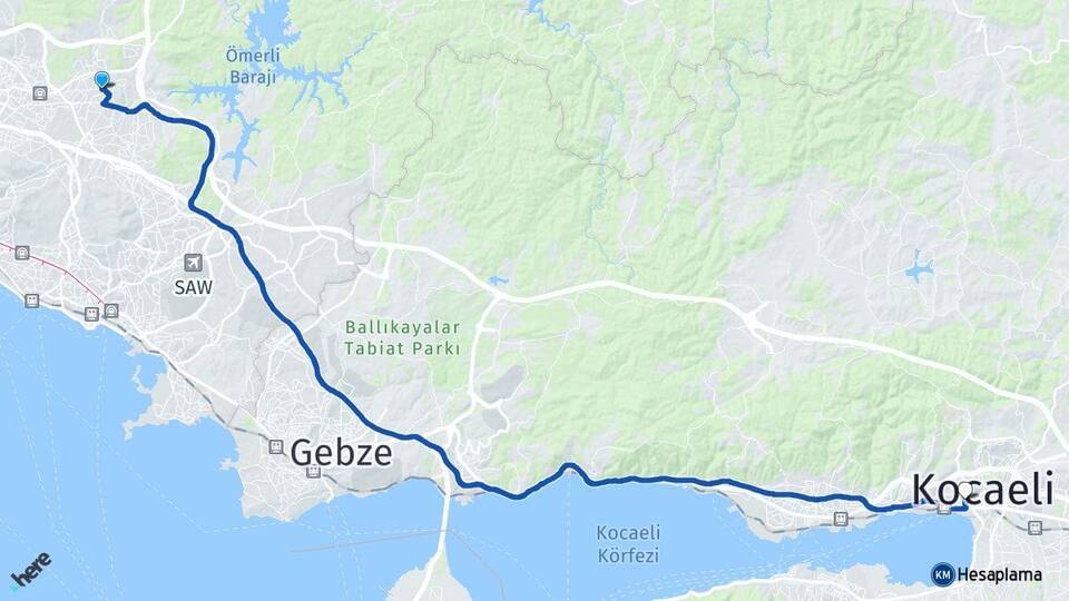 Yenidoğan İzmit Arası Kaç Km - Yol Tarifi