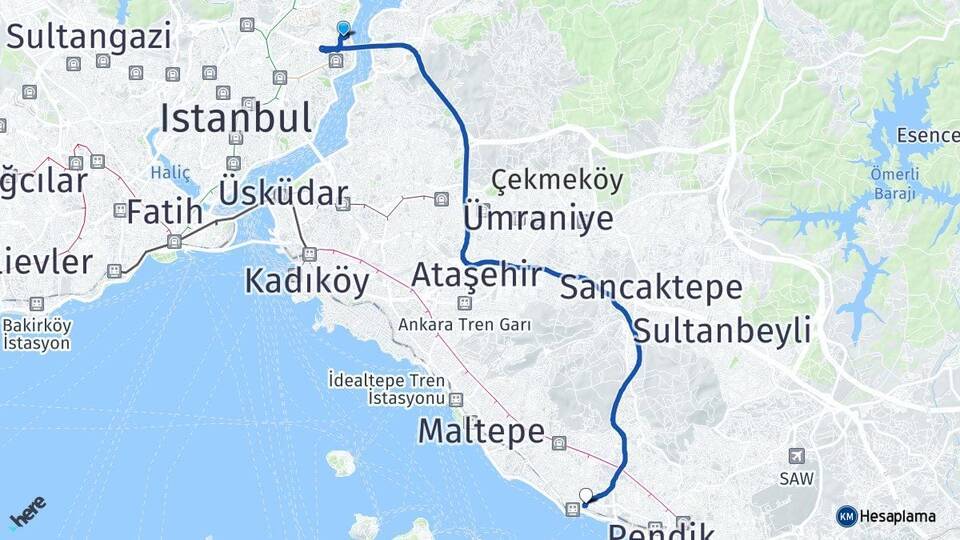 Baltalimanı Kartal Arası Kaç Km - Yol Tarifi