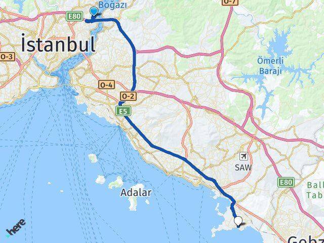 Baltalimanı Tuzla Arası Kaç Km - Yol Tarifi