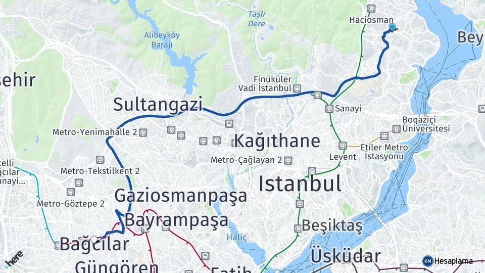 Ferahevler Bağcılar Arası Kaç Km - Yol Tarifi