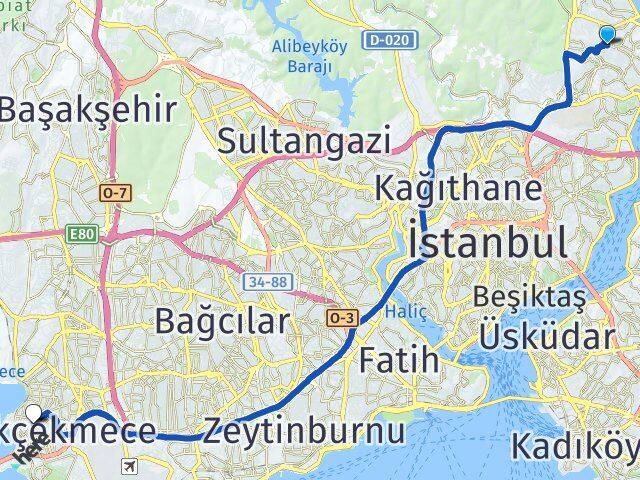 Ferahevler Küçükçekmece Arası Kaç Km - Yol Tarifi
