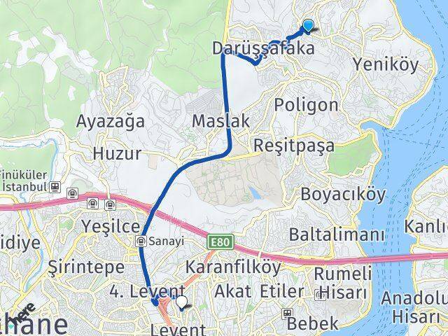 Ferahevler Levent Arası Kaç Km - Yol Tarifi