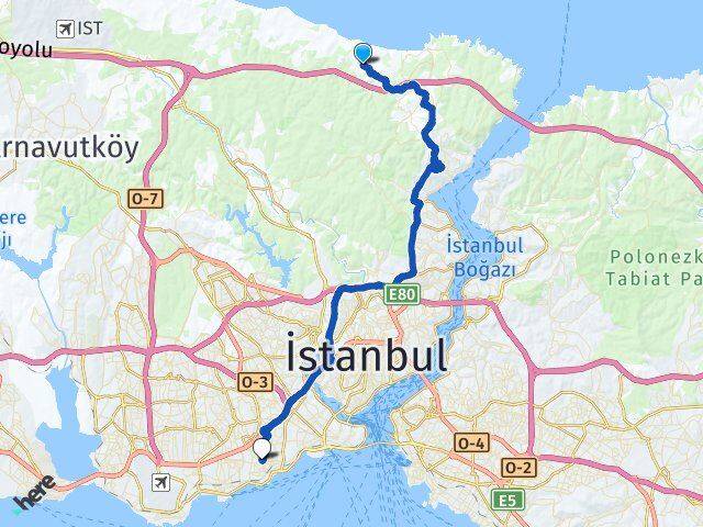 İstanbul Sarıyer Gümüşdere Zeytinburnu Arası Kaç Km - Yol Haritası
