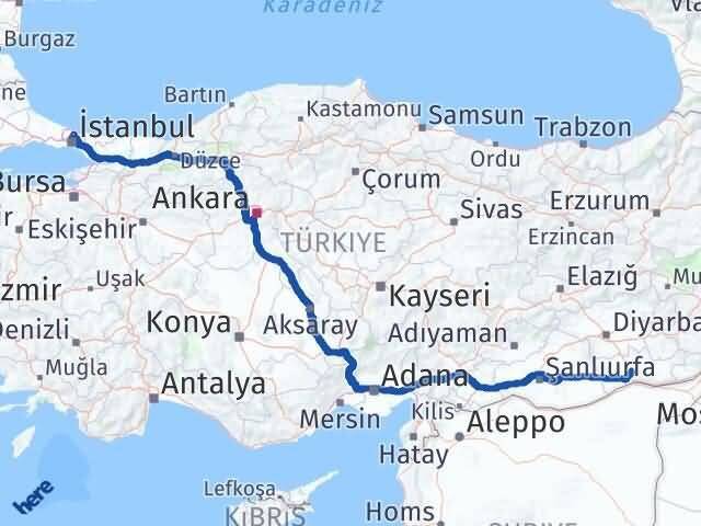 İstanbul Sarıyer Mardin Arası Kaç Km - Yol Haritası