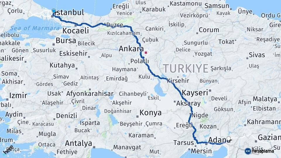 İstanbul Sarıyer Osmaniye Arası Kaç Km - Yol Haritası