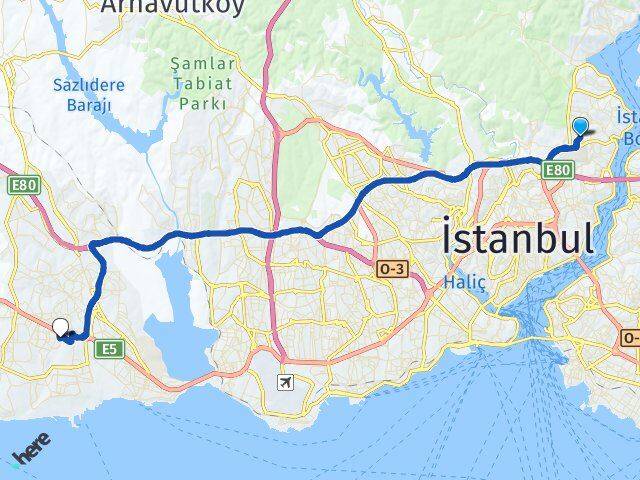 Pınar Beylikdüzü Arası Kaç Km - Yol Tarifi