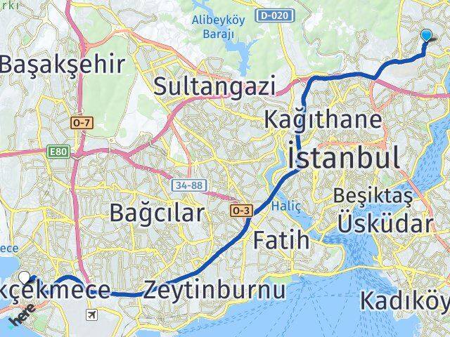 Poligon Küçükçekmece Arası Kaç Km - Yol Tarifi