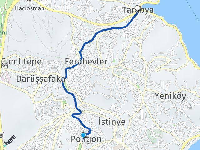Poligon Tarabya Arası Kaç Km - Yol Tarifi
