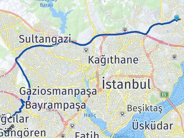 Reşitpaşa Bağcılar Arası Kaç Km - Yol Tarifi