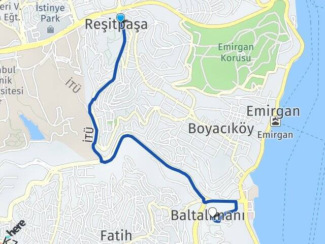 Reşitpaşa Baltalimanı Arası Kaç Km - Yol Tarifi