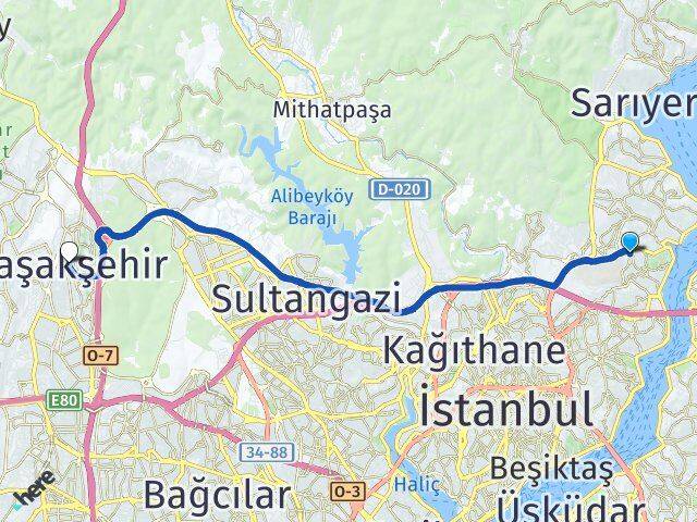 Reşitpaşa Başakşehir Arası Kaç Km - Yol Tarifi