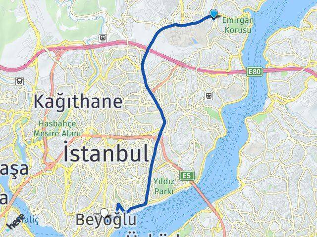 Reşitpaşa Beyoğlu Arası Kaç Km - Yol Tarifi