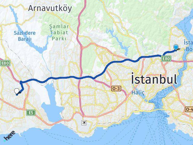 Reşitpaşa Esenyurt Arası Kaç Km - Yol Tarifi