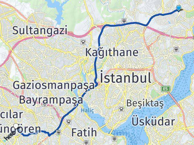 Reşitpaşa Güngören Arası Kaç Km - Yol Tarifi