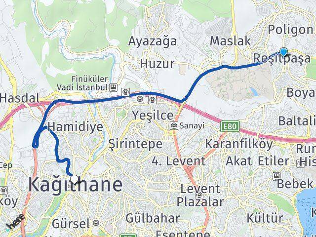 Reşitpaşa Kağıthane Arası Kaç Km - Yol Tarifi