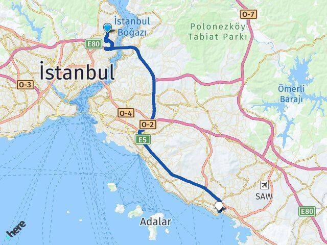 Reşitpaşa Pendik Arası Kaç Km - Yol Tarifi