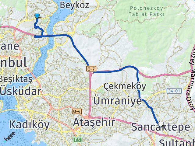 Reşitpaşa Sancaktepe Arası Kaç Km - Yol Tarifi