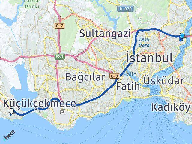 Rumelihisarı Avcılar Arası Kaç Km - Yol Tarifi